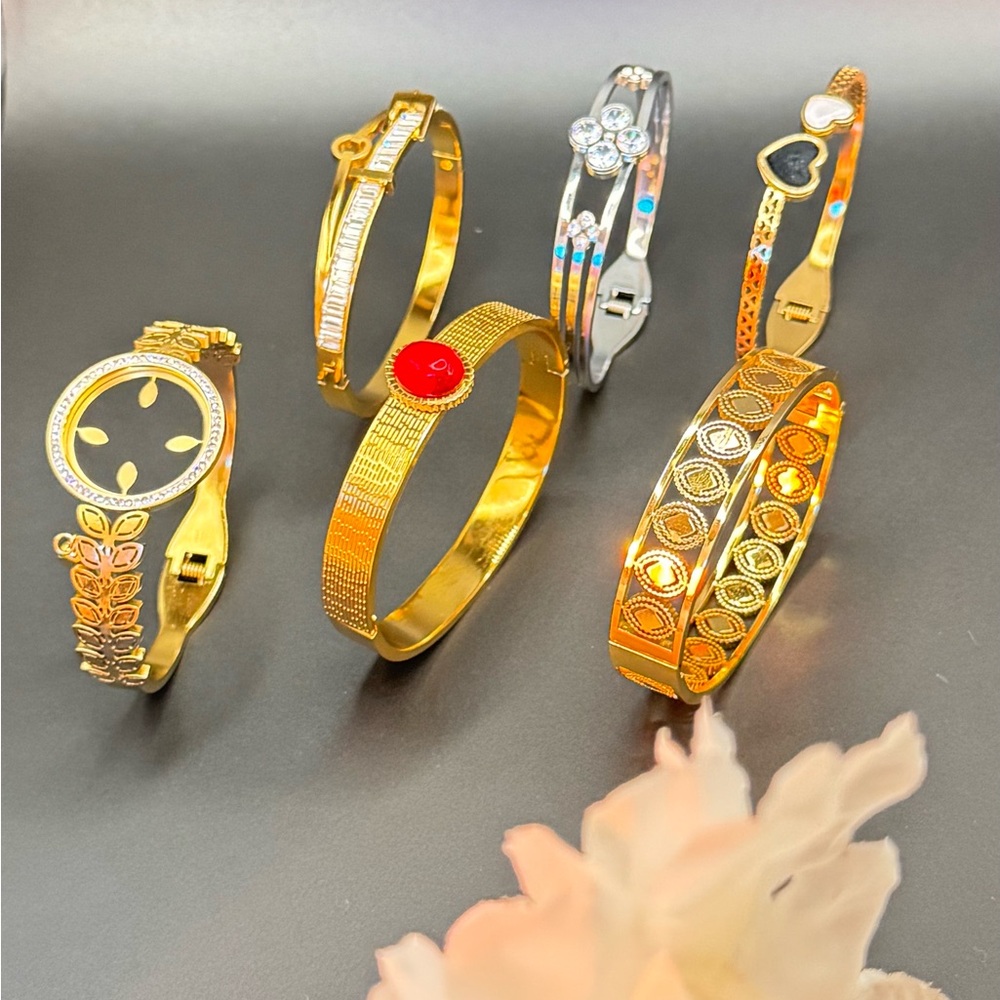 Elegant Gold and Silver Bracelet Set